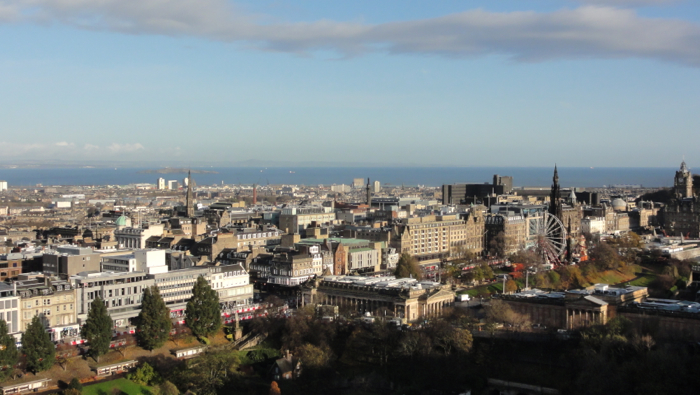 Edinburgh skyline to the sea
